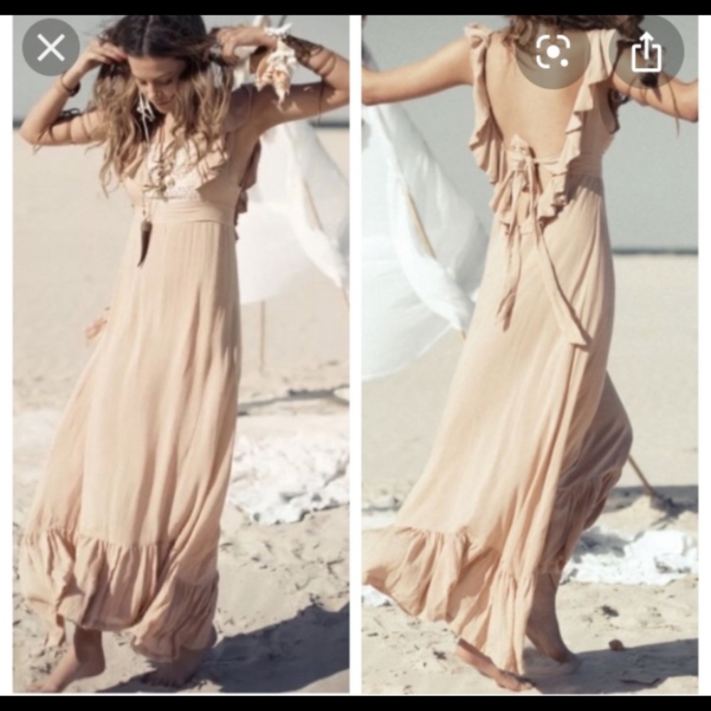 Spell Woodstock frill maxi dress
